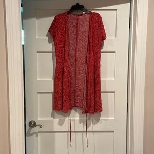Brandy Melville red flower wrap dress